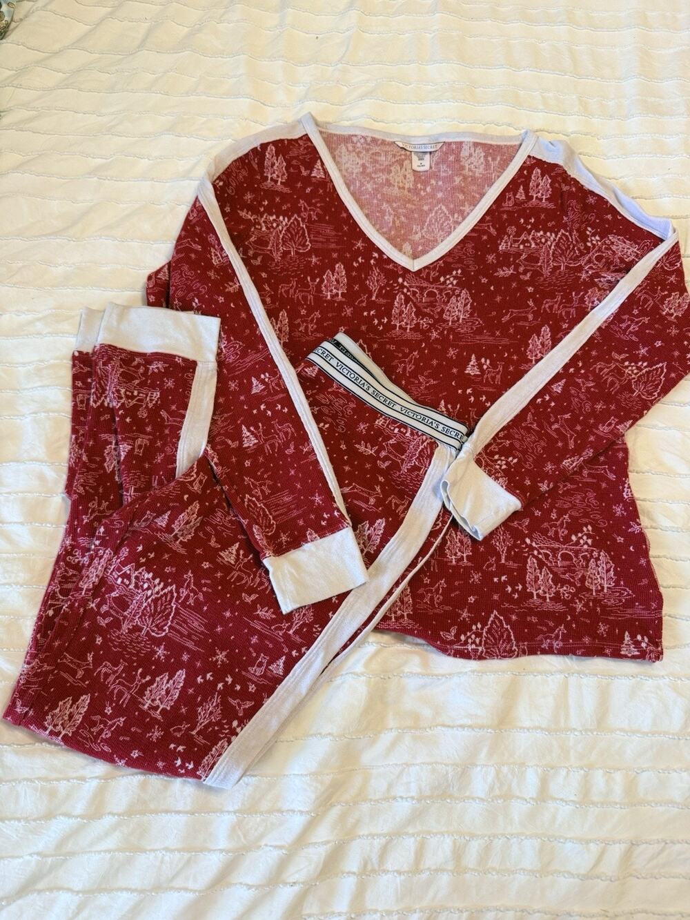Victoria's Secret Women's Long Sleeve Pajama Shirt and Pants Set Size Medium